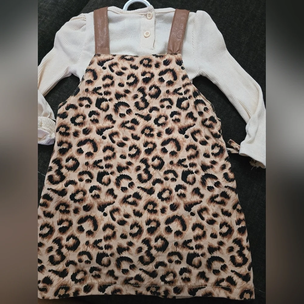 Little Lass Leopard Print Dress with Headband - Picture 9 of 9